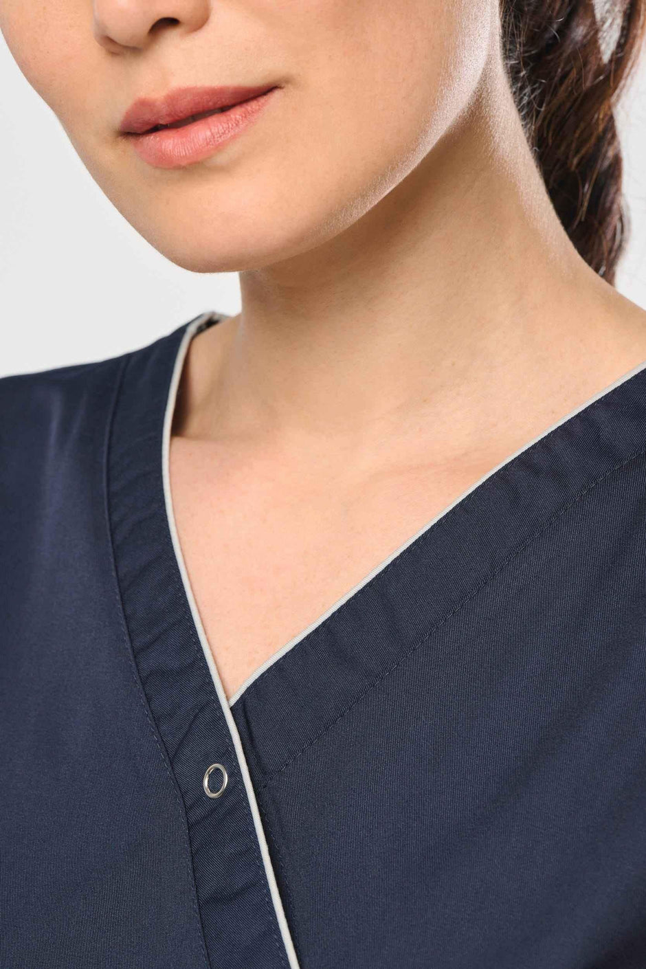 WK506 - Blouse polycoton avec boutons-pression femme - Occifloc