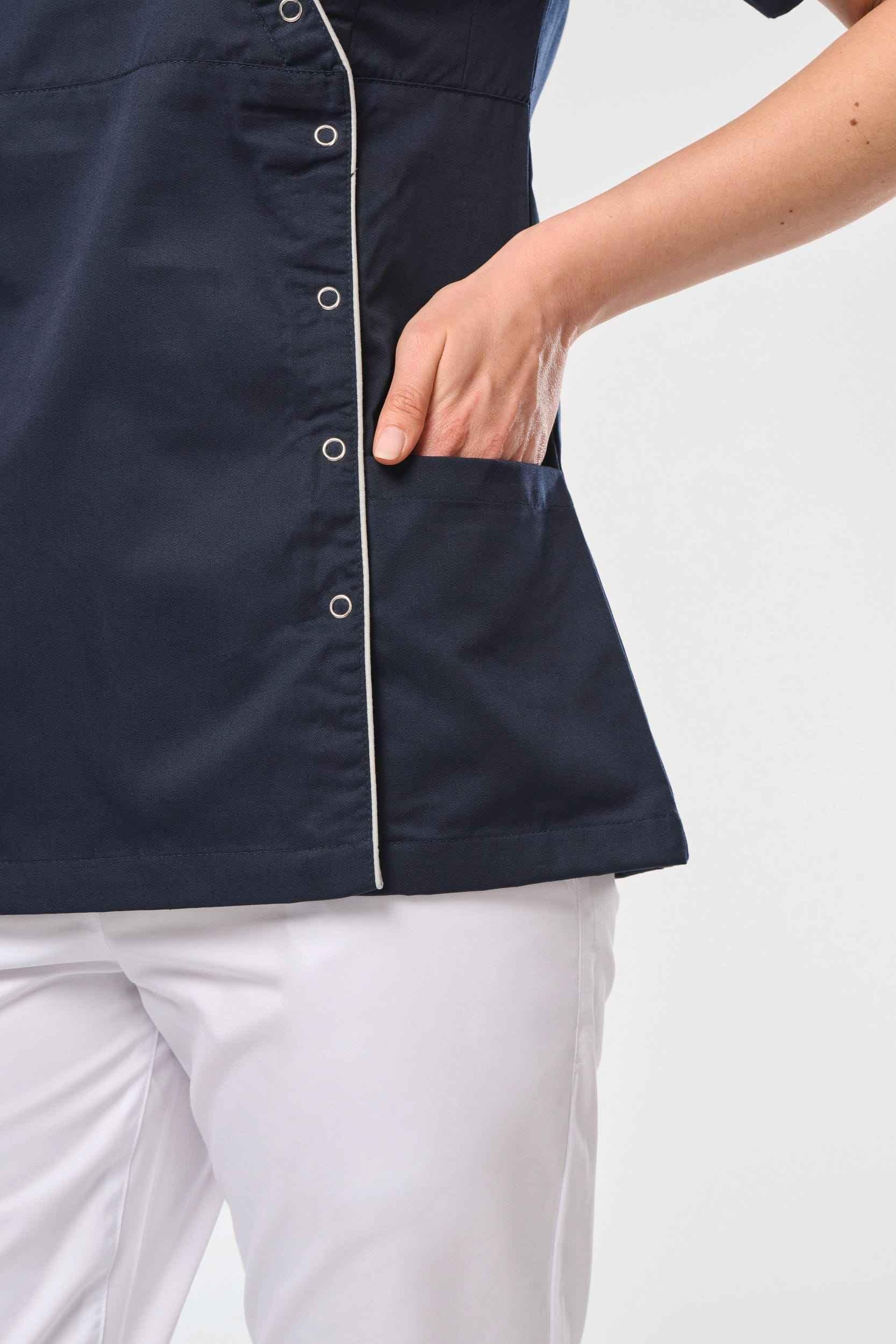 WK506 - Blouse polycoton avec boutons-pression femme - Occifloc