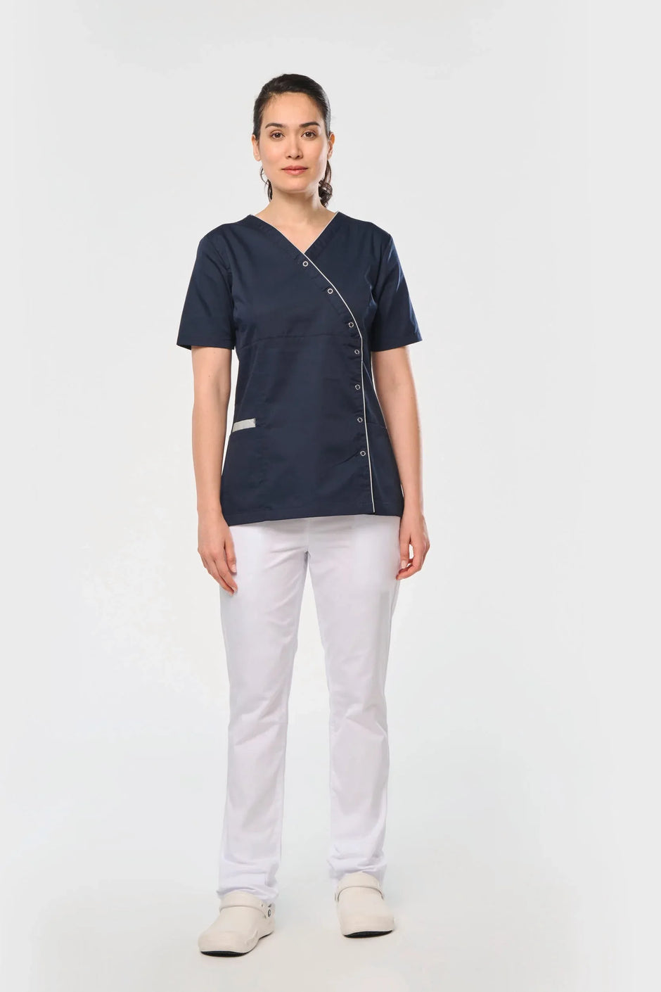 WK506 - Blouse polycoton avec boutons-pression femme - Occifloc