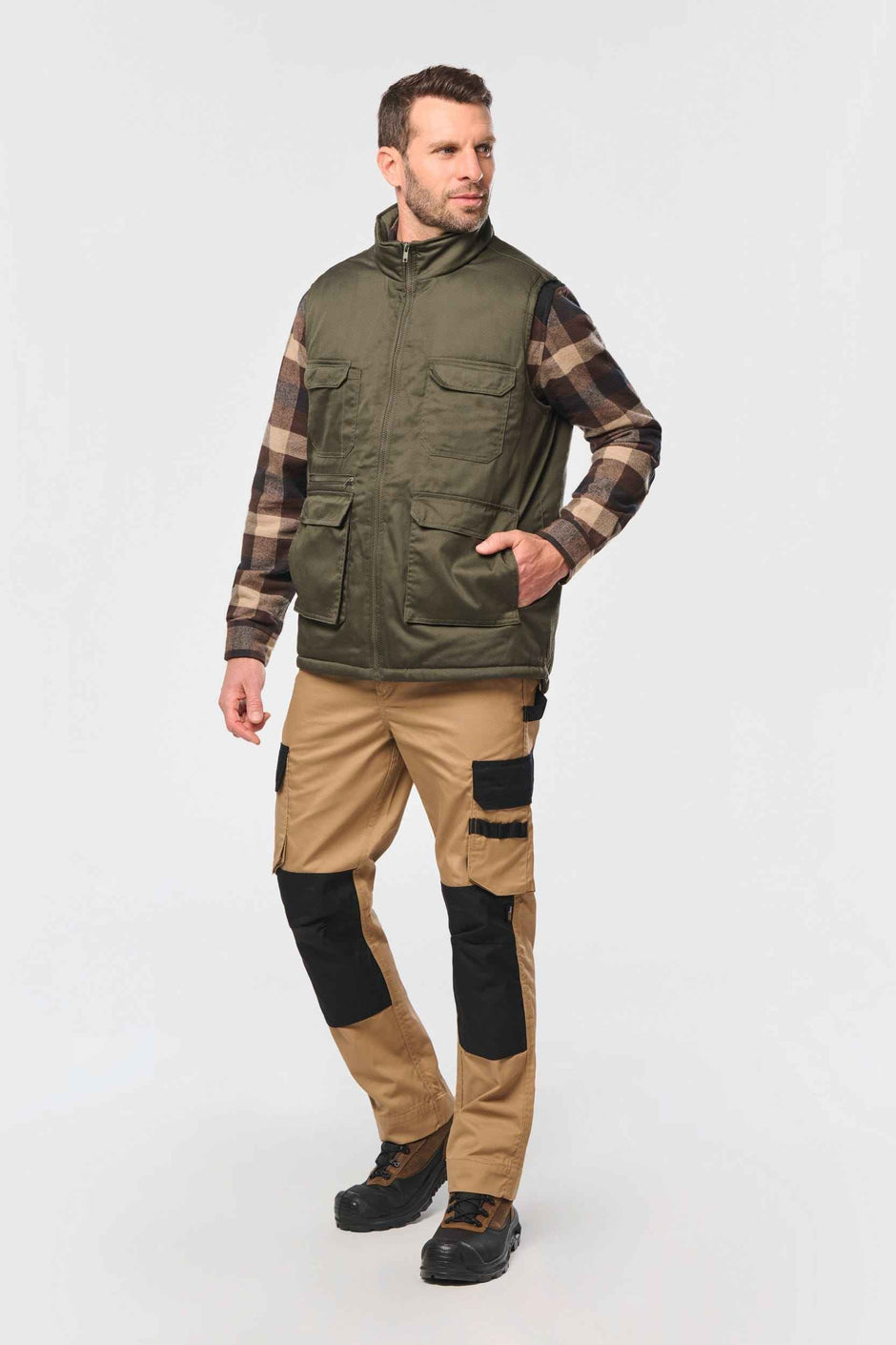 WK607 - Gilet polycoton multipoches rembourré unisexe WK. Designed To Work
