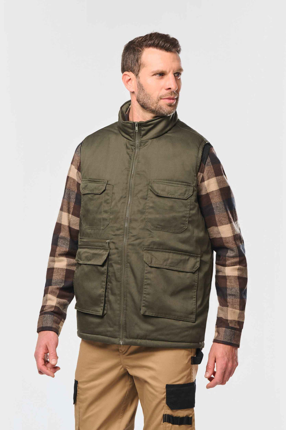 WK607 - Gilet polycoton multipoches rembourré unisexe WK. Designed To Work
