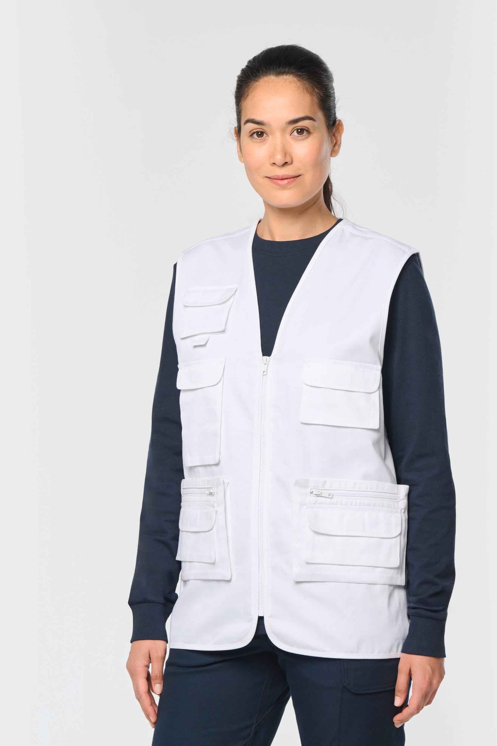 WK609 - Gilet polycoton multipoches doublé unisexe WK. Designed To Work