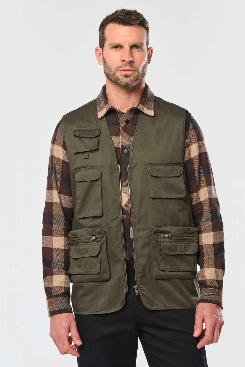 WK609 - Gilet polycoton multipoches doublé unisexe WK. Designed To Work