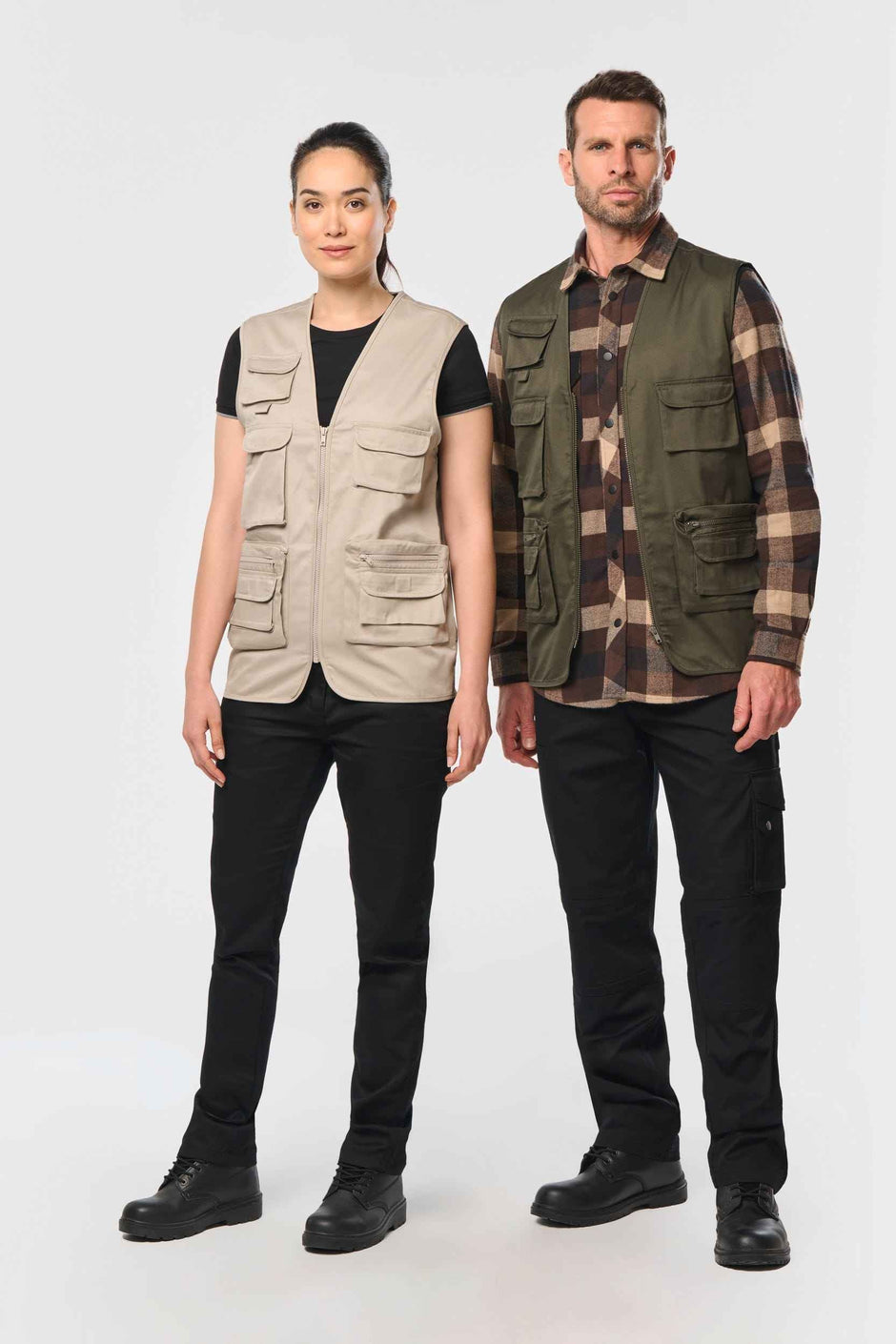 WK609 - Gilet polycoton multipoches doublé unisexe WK. Designed To Work