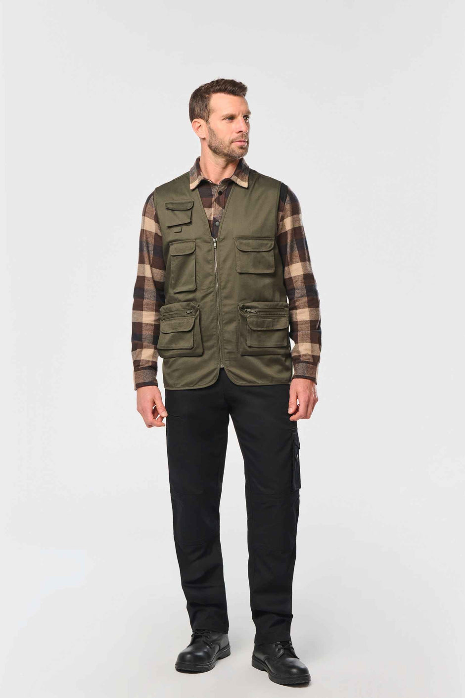 WK609 - Gilet polycoton multipoches doublé unisexe WK. Designed To Work