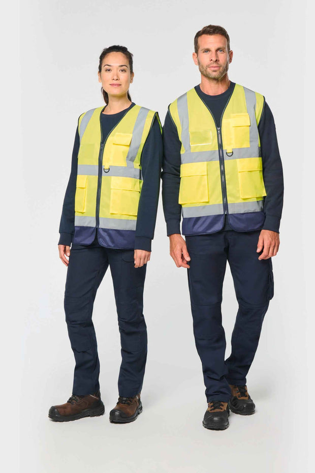 WK618 - Gilet de sécurité haute visibilité recyclé avec zip unisexe WK. Designed To Work