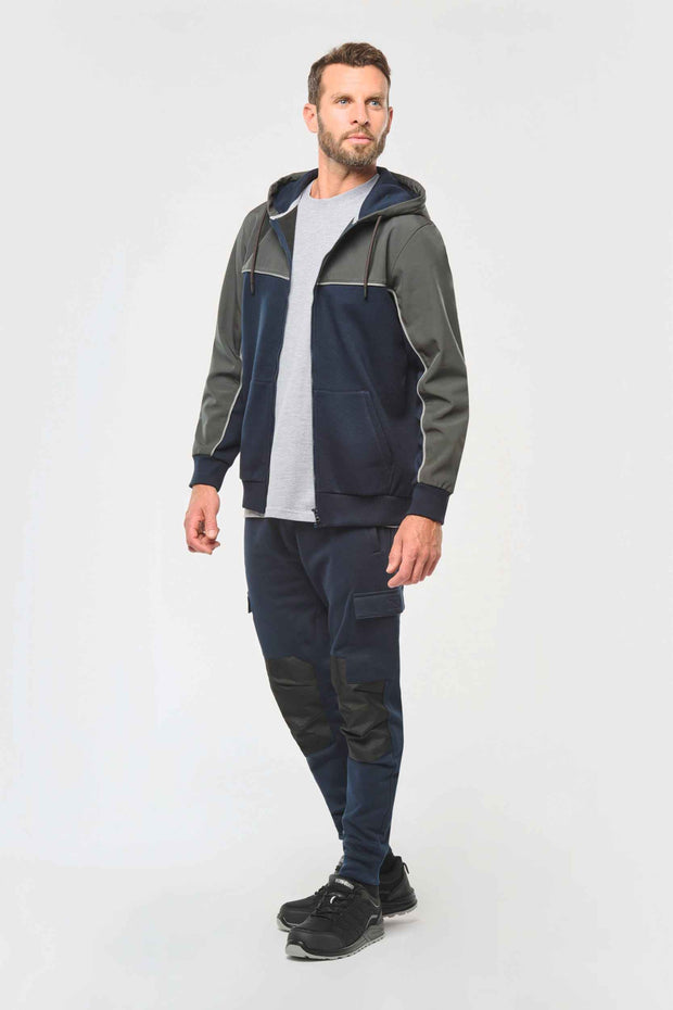 WK410 - Veste molleton bicolore zippée à capuche écoresponsable unisexe
