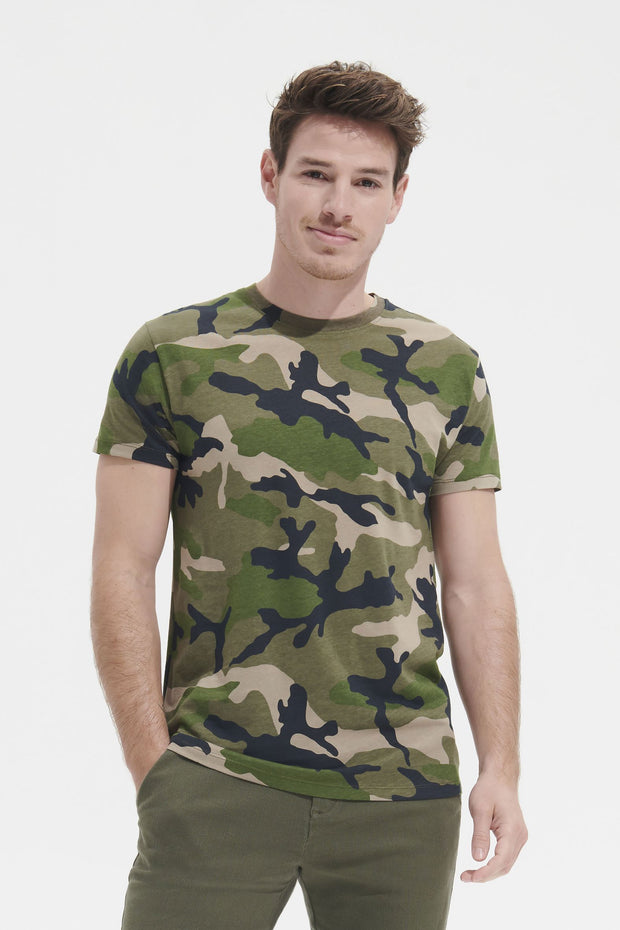 T-shirt SOL'S CAMO MEN, coton, manches courtes