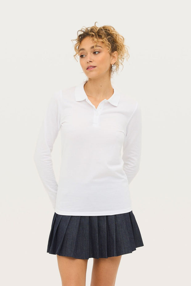Polo SOL'S PERFECT LSL FEMME, coton, manches longues