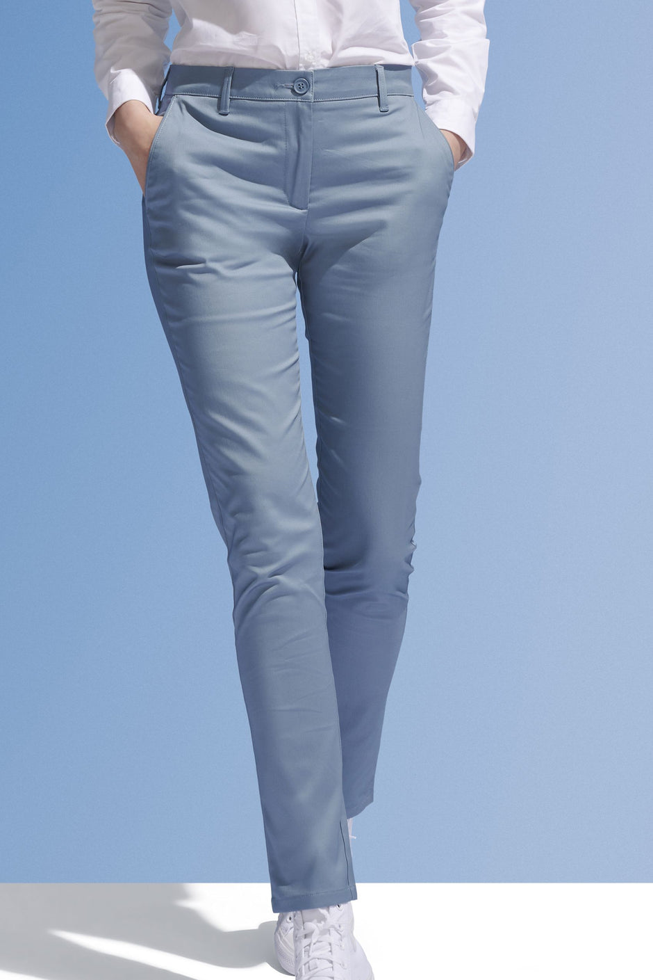 Pantalon stretch satin SOL'S JARED Femme, élégant.