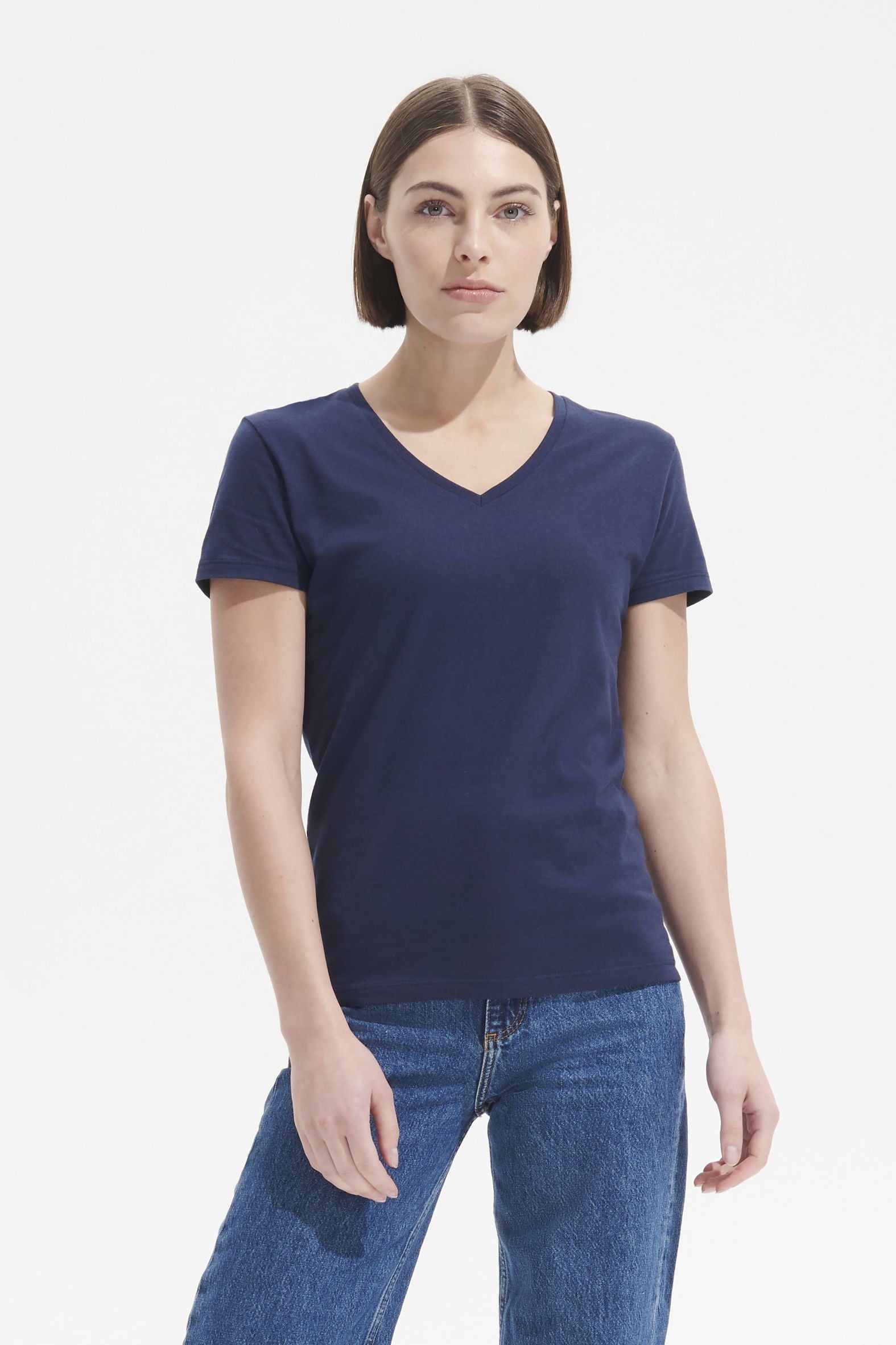 T-shirt femme SOL'S Imperial V, coton, col V.