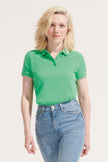 Polo femme SOL'S PLANET coton bio, col côtelé.