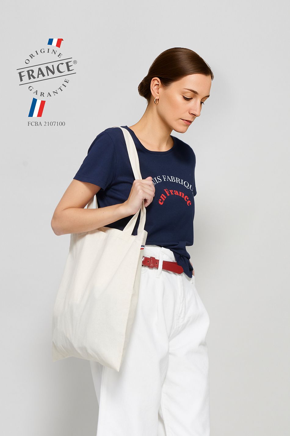 Sac shopping ATF THOMAS en coton bio, fabriqué en France.