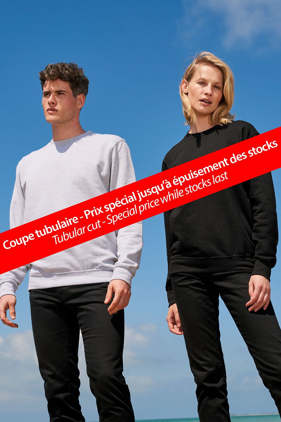 Sweat SOL'S COLUMBIA TUBE, coton, polyester recyclé