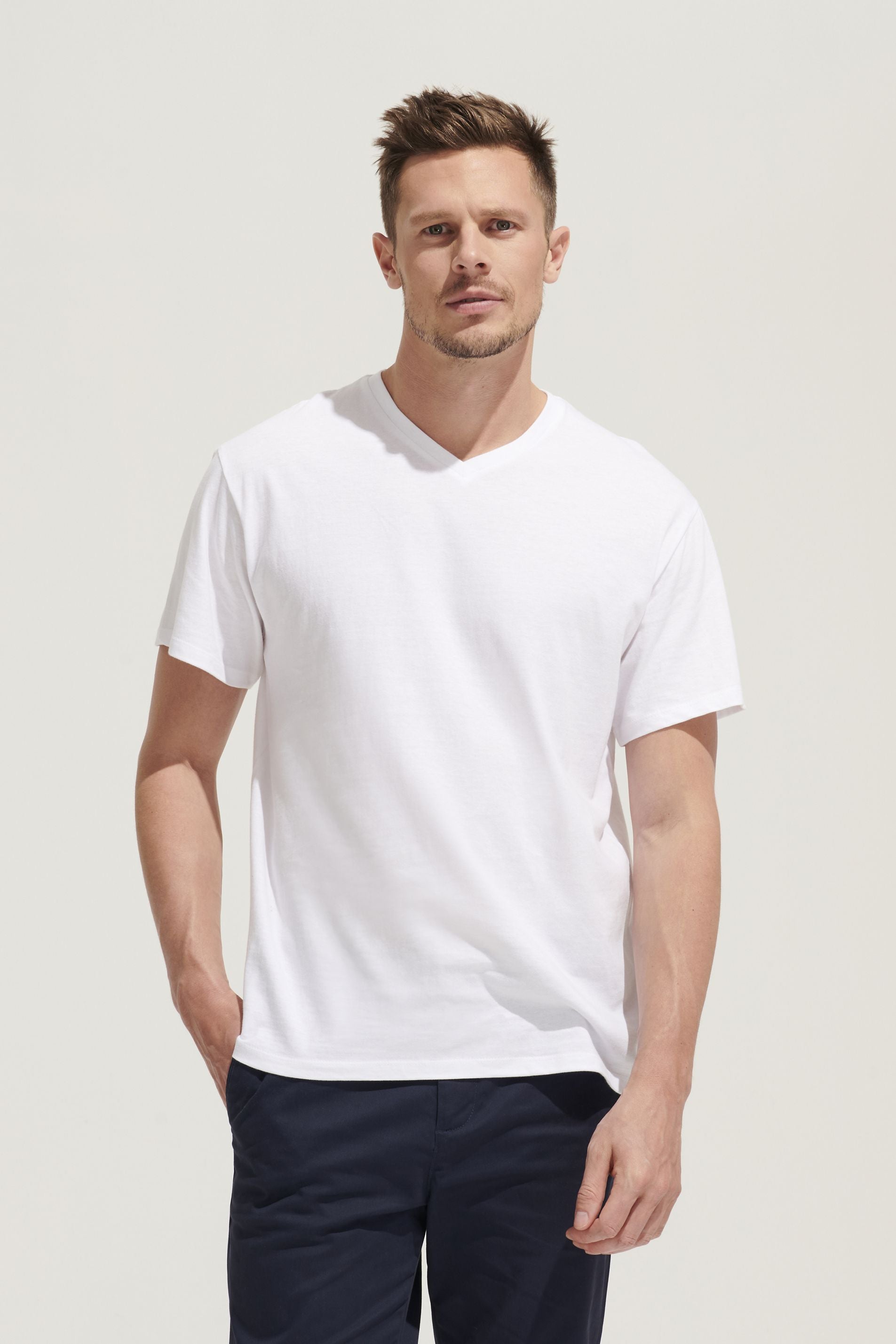 T-shirt SOL'S VICTORY homme, coton, col en V