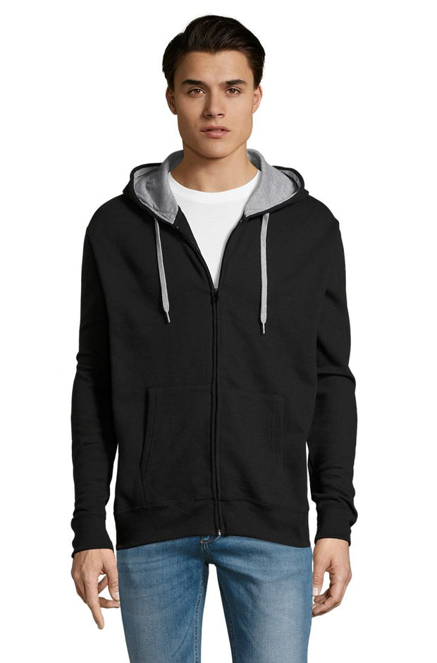 Sweat zippé homme SOL'S SOUL, bicolore, capuche