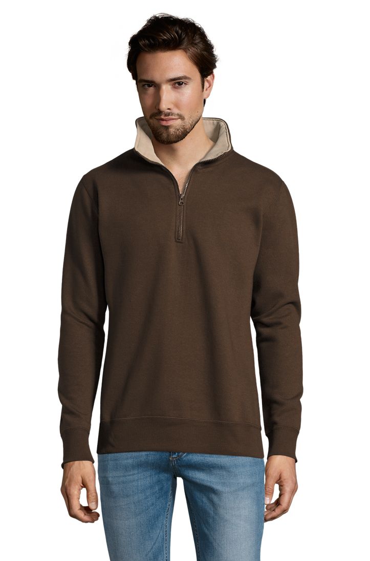 Sweat SOL'S SCOTT, col camionneur, bicolore.