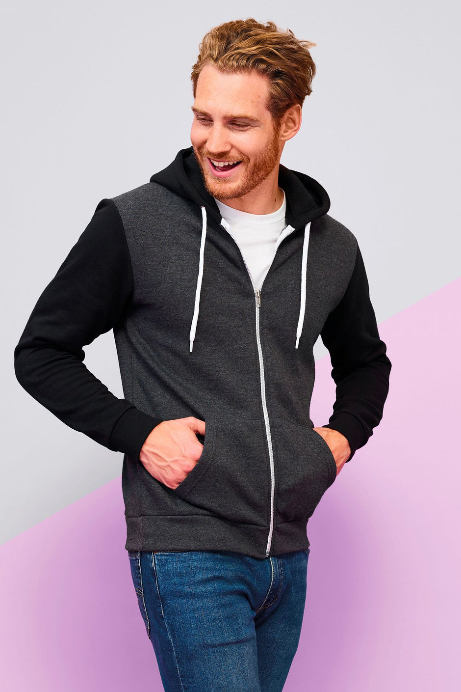 Sweat à capuche SOL'S SILVER, zippé, unisexe